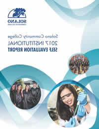SCC Institutional Self-Evaluation Report 2017 Cover, pictures of students and campus.