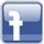 Facebook Icon, small lowercase white f on blue background